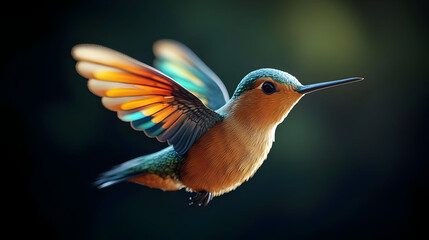 Naklejka premium Colorful Hummingbird In Flight