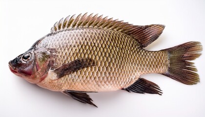tilapia fish on a white background