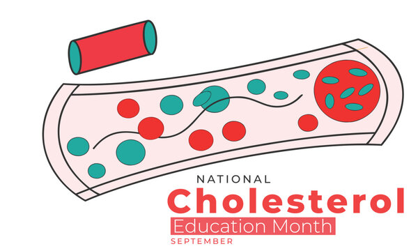 National Cholesterol Education Month. Cholesterol Concept Design Background.