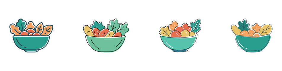  delightful array of fresh salads with vibrant colors and textures, perfect for healthy meal