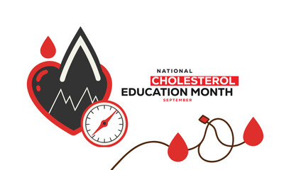 National Cholesterol Education Month. Cholesterol Concept Design Background.