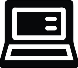 Laptop Icon Minimal Computer Outline for Digital Technology, Web UI, and Device Interfaces