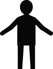 Standing Person Silhouette Icon Minimal Human Figure Symbol for UI, Identity, and Social Interfaces