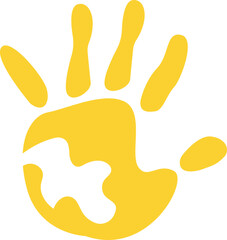 Hand Rainbow Print Isolated on White Background Colorful Child Handprint Vector Illustration