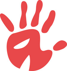 Hand Rainbow Print Isolated on White Background Colorful Child Handprint Vector Illustration