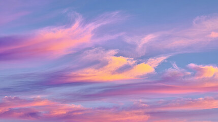 Obraz premium Dreamy Pastel Clouds In Evening Sky