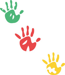 Hand Rainbow Print Isolated on White Background Colorful Child Handprint Vector Illustration