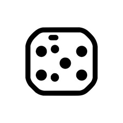 Fototapeta premium Illustrated rounded square shape filled with black circles and a small rectangle at the top center