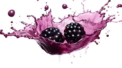 Fresh blackberry juice splash background for healthy drinks and summer vibes