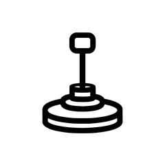 Illustration of a simple black and white outline drawing of a round ceiling light fixture with a pull cord