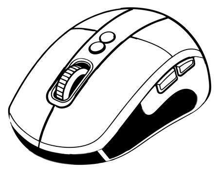 black and white computer mouse clip art preview