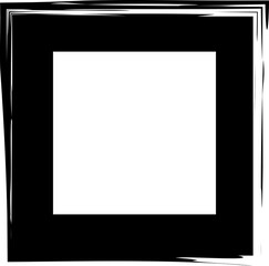 Obraz premium Set collection of square black frames with brush strokes
