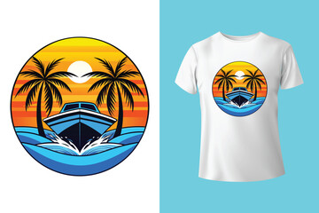 East Dock yachting company sailing team cute vintage vector print for children kid boy marine wear tee shirt