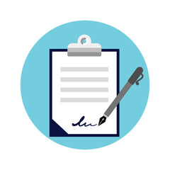 Contract icon on white background.