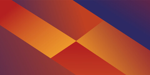 Blue orange vector background of overlapping triangles and oblique rectangle on orange space for text and background design