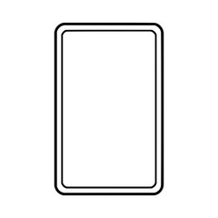 Fototapeta premium A simple rectangular shape with rounded corners and a double outline in black on a white background