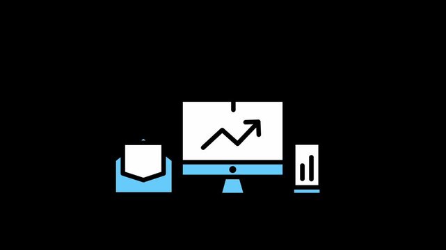 Email marketing icon 2d animation alpha background