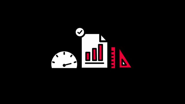 Content strategy icon 2d animation alpha background