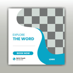  Travel social media post design template
