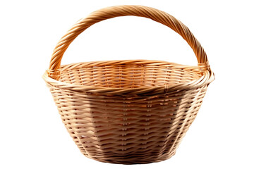 Obraz premium A brown wicker basket with a handle that says a on it 