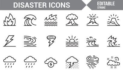 Disaster Preparedness Icons for Identifying Environmental Dangers