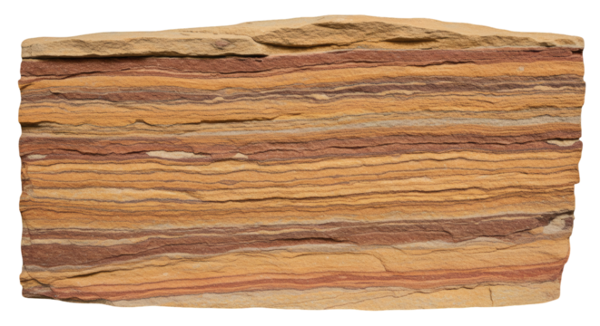 Close-up view of a layered sedimentary rock.
