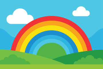 rainbow over the hill