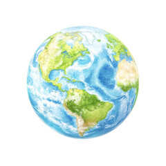 Fototapeta premium Planet Earth: A vibrant and detailed depiction of Planet Earth, showcasing the continents, oceans, and atmosphere in a captivating, photorealistic rendering. 