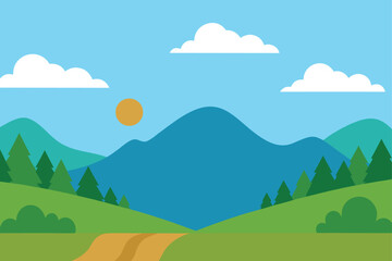 Fototapeta premium landscape with mountains and clouds