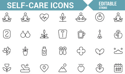 Icon Set for Relaxation, Health, and Wellness Practices