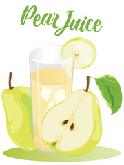 pear juice illustration on white background