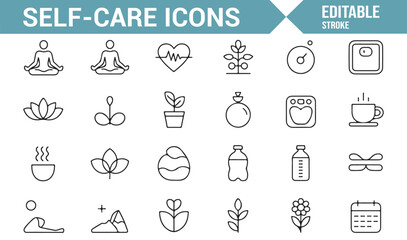 Health and Self-Care Icon Collection for Holistic and Mindful Living