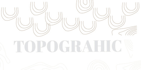 The stylized height of the topographic map contour in lines and contours. The concept of a conditional geography scheme and the terrain path. Vector illustration