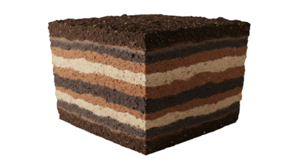 Detailed cross-section of layered earth strata.
