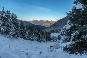 Paysage d' hiver dans la cha&icirc;ne de Belledonne , Is&egrave;re , France
