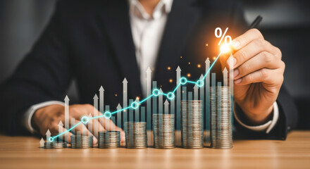 Financial growth investment strategy stock market trading profit business success rate analysis diagram