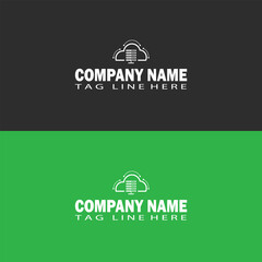 Modern Cloud Web Hosting Logo Design &ndash; Server & Technology Concept