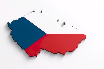 Czech Republic Map with Flag Overlay – Modern 3D Design