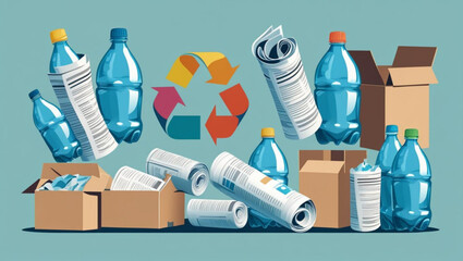 Colorful recycling concept illustration