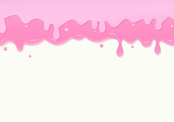 Strawberry cream melting on white background
