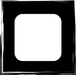 Square brush frames with rounded square border layout