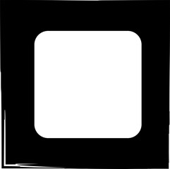 Square brush frames with rounded square border layout