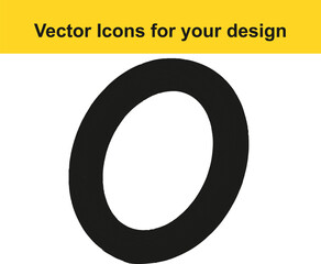 Black oval shape with white center on white background