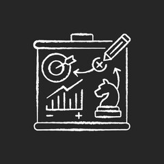 Entrepreneurship chalk white icons set on black background