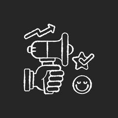 Entrepreneurship chalk white icons set on black background