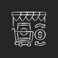 Entrepreneurship chalk white icons set on black background