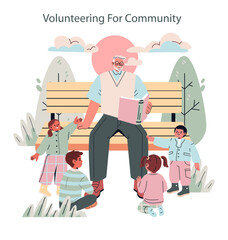 Silver Society. Flat Vector Illustration