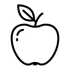 Outline Apple Icon in Simple Line Art Style