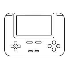 Outline Handheld Game Console Icon in Retro Line Art Style