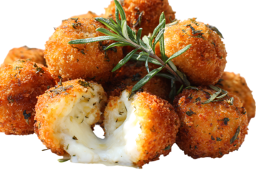 Delicious Arancini with melted mozzarella cheese